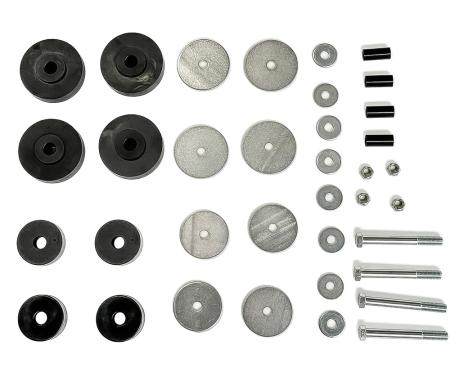 1965-66 Ford F-100, F-250, F-350, Cab to Frame, Mounting Pad, Bushing, and Hardware Kit, 36 Pieces