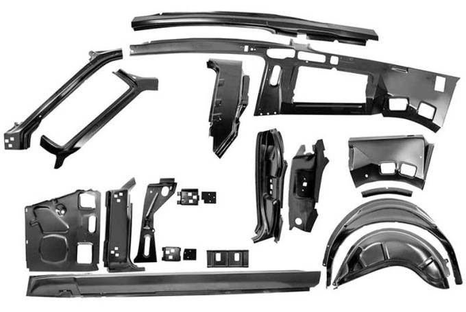 1967-68 Mustang Fastback, Quarter and Door Frame Component Set, LH, Driver Side
