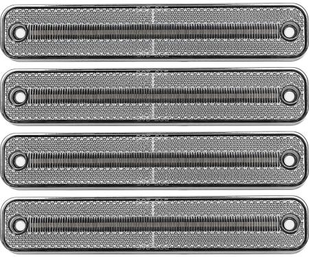 OER 1973-79 Ford F-100, F-150, F-250, 1978-79 Bronco, Side Marker Lamp Set, Front & Rear, Clear Lens, Amber/Red, LED 72003C