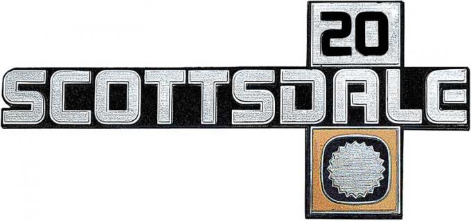 1981-87 Chevrolet Truck, Scottsdale 20, Front Fender Emblem, Each, GM Licensed