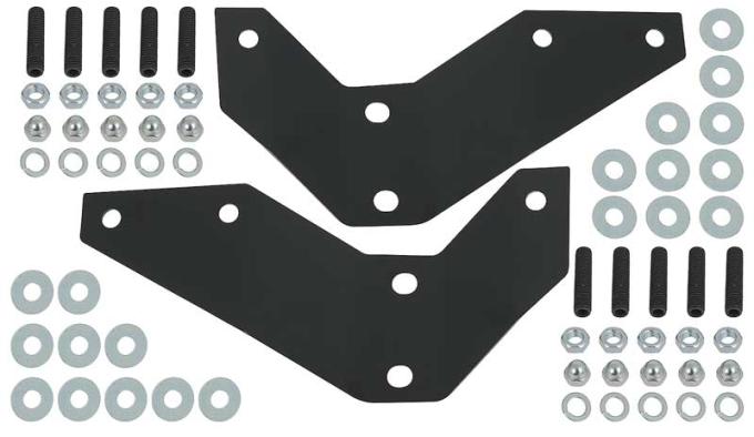 1953-56 Ford F100, F250, F350 Pickup, Front Bumper To Arm Bracket Set, Black EDP Coated
