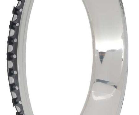 OER Rally Wheel Trim Ring, For Reproduction Wheels, 15" Stainless Steel, 2-5/8" Deep, Step Lip 39017081