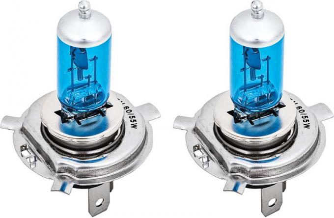 H4 Xenon 60-55 Watt Hyper White High Performance Headlamp Bulbs - Pair