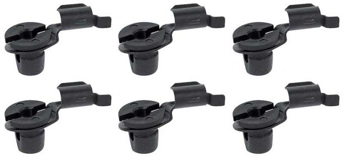 OER 1967-73 Mustang Door Latch Rod Retainer OE Stylem Metal Clip Set (6-piece) 21952A6