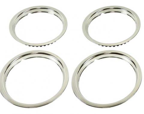 OER 15" Stainless Steel 1-1/2" Deep Rally Wheel Trim Ring Set for OEM Wheel Only *TR3015