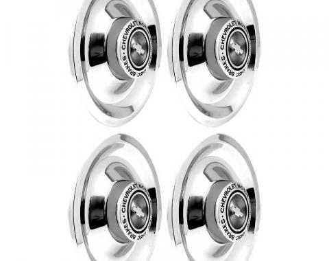 1964-69 Chevrolet, Rally Chrome Cap & Ornament, with Disc Brakes, 4-Piece Set