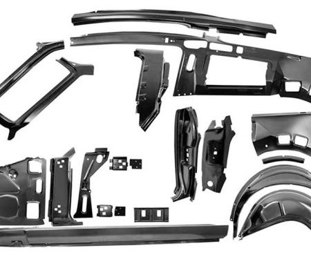 1967-68 Mustang Fastback, Quarter and Door Frame Component Set, LH, Driver Side