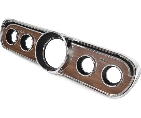 OER 1965-66 Ford Mustang, Dash Gauge Bezel, Deluxe Interior, Woodgrain, For Full Instrumentation 10838BR