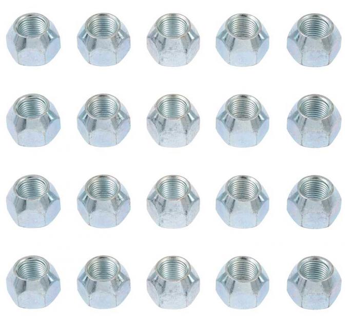 1964-73 Mustang, Wheel Lug Nuts, Standard Open-End, 1/2" x 20, 20 Piece Set