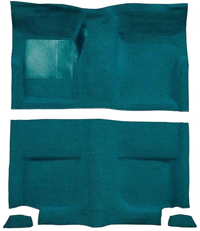 OER 1965-68 Mustang Fastback Passenger Area Nylon Loop Floor Carpet without Fold Downs - Aqua A4049A06