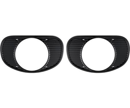 1962 Chevy Pickup, Panel, Suburban, Headlamp Bezels, Black, LH & RH, Pair